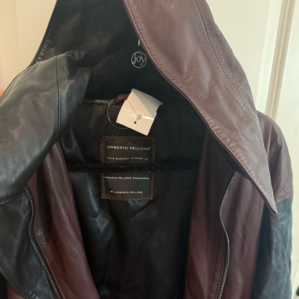 Umberto Pellone Italian Leather Jacket, Maroon
